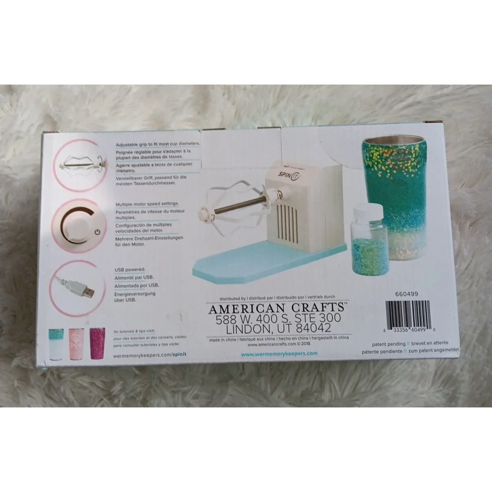 Spin It Motorized Rotary Drying‎ Tool Cups Resin Finish We R Memory Keepers New